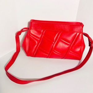 Vintage Red Multi Pocket Crossbody/Purse